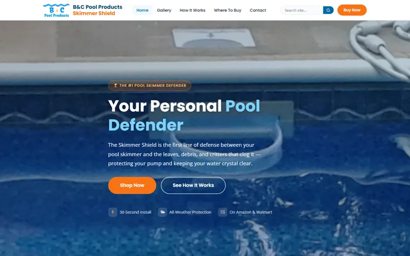 B&C Pool Products homepage