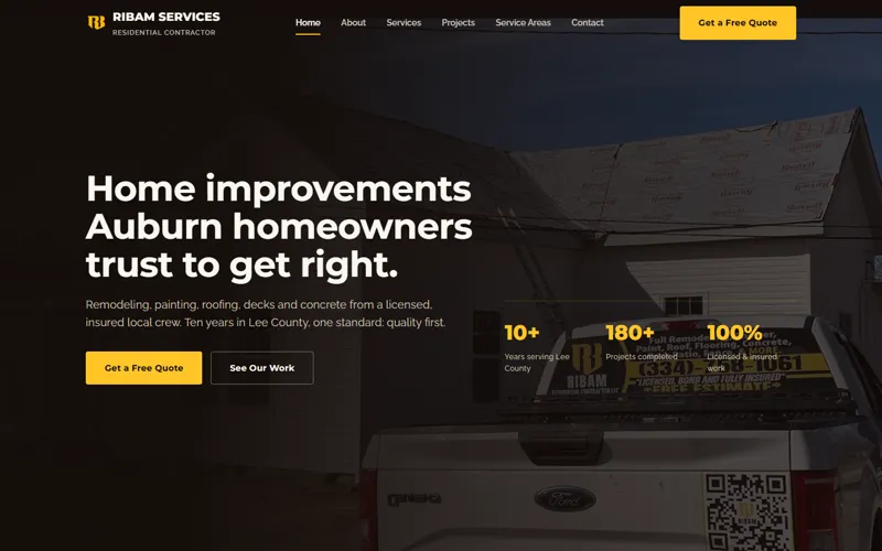 RIBAM Services homepage